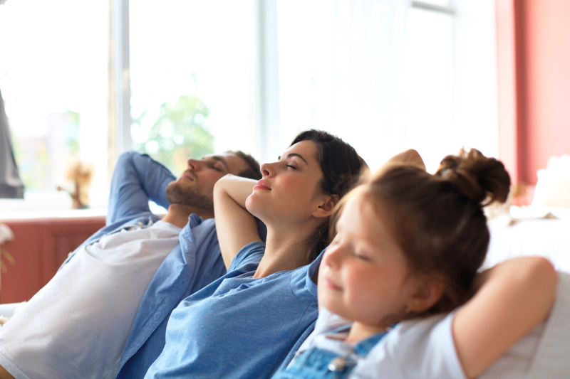 family enjoying clean air